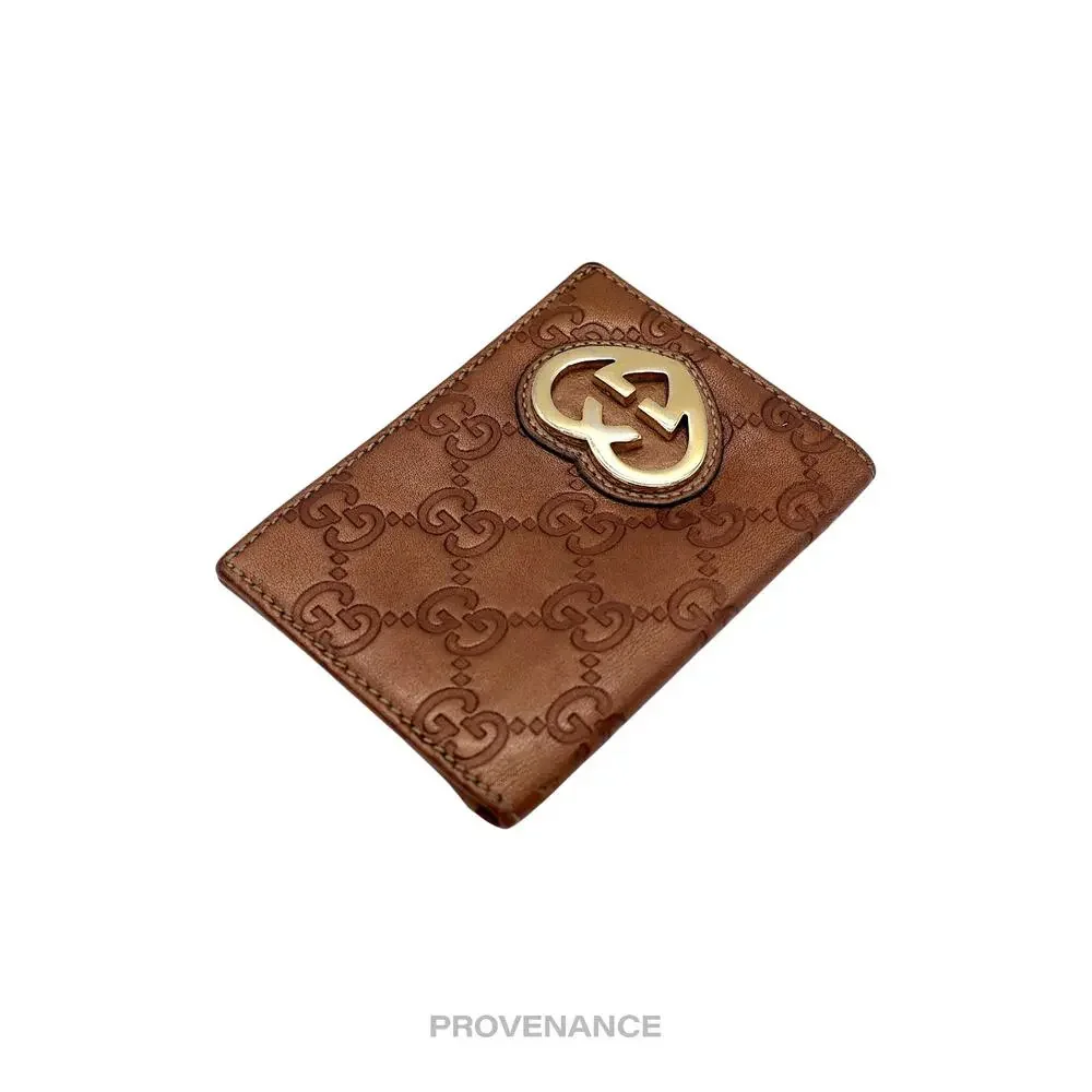 🔴 Gucci GG Heart Pocket Organizer Card Wallet - Bronze